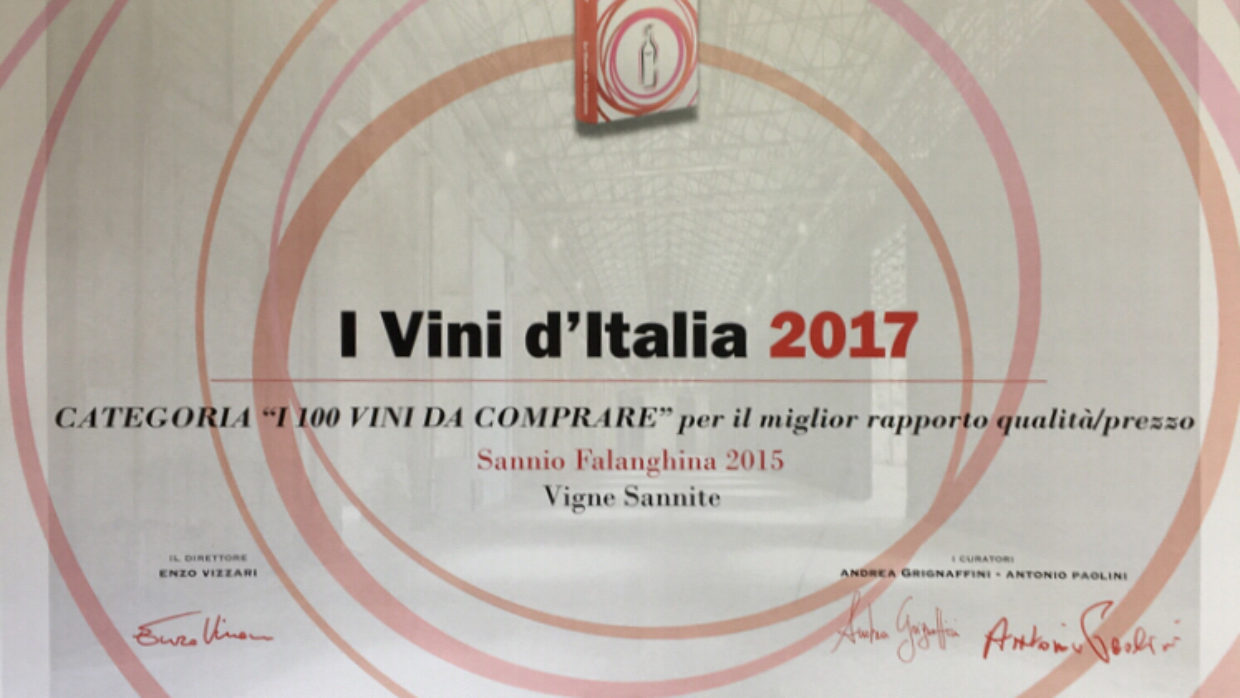 Premio a Sannio Falanghina 2015 di Vigne Sannite